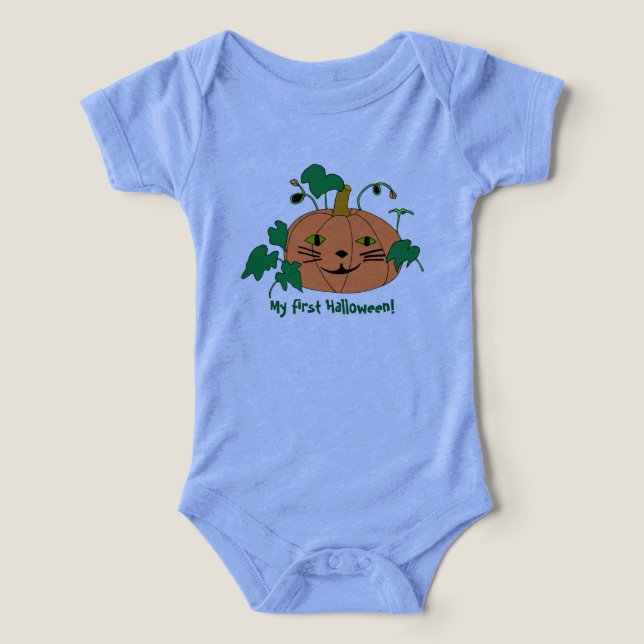 Camisas de abóbora de rosto bonito para gatos (Design frontal)