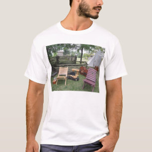 Camisas de acampamento da banda do músico