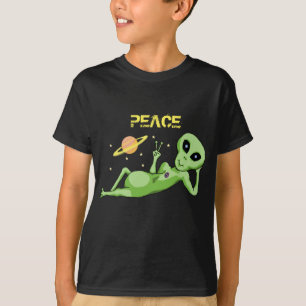 Camisas de Alienígena de paz para crianças TAGLESS