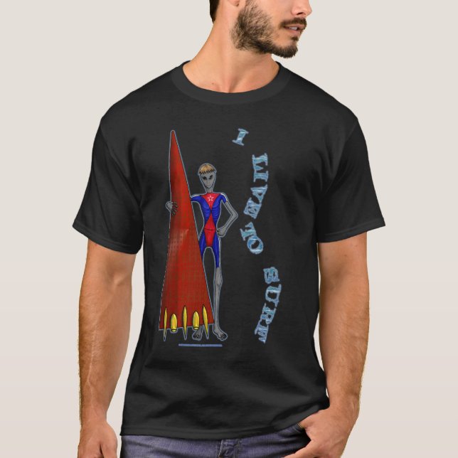 Camisas de alienígena "Eu vivo para Surf" (Frente)