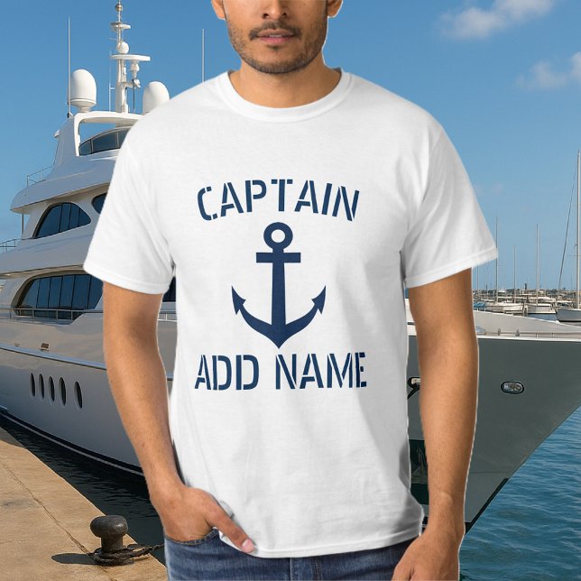 Camisas de ancoragem do capitão do navio personali (boat captain t shirt)