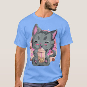 Camisas De Animo Gato Kawaii Neko Para Mulheres, B