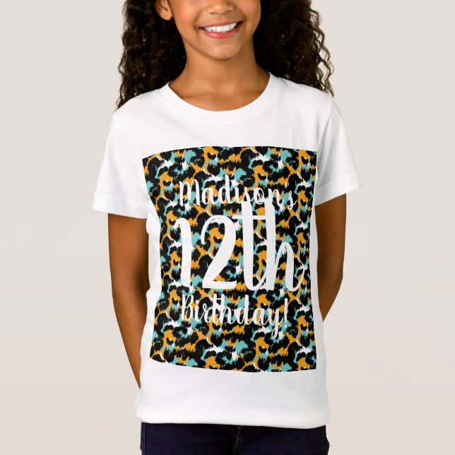 Camisas de aniversário com estampa de leopardo par (Frente)
