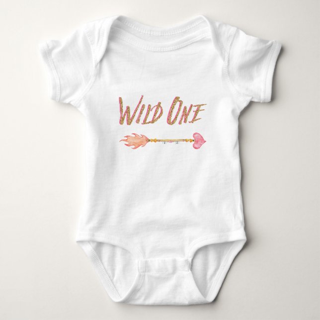 Camisas de Aniversário de 1 Ano para Meninas Wild  (Frente)