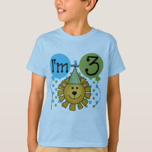 Camisas de aniversário de 3 anos de leão e present
