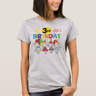 Camisas de aniversário de 3 anos de ratos e presen