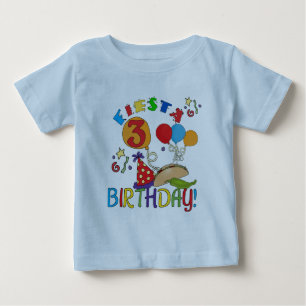 Camisas de aniversário de 3 anos Fiesta e presente