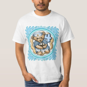 Camisas de aniversário de 4 anos do Sailor Bear