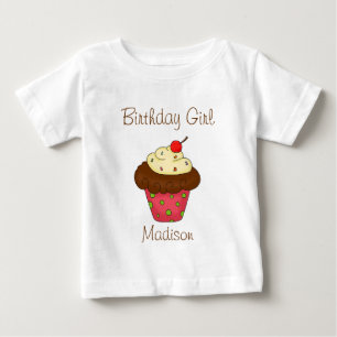 Camisas de aniversário personalizadas, cupcake ani