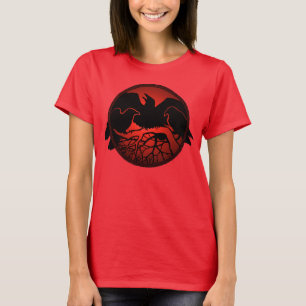Camisas de arte de corvo para mulheres Senhoras Co