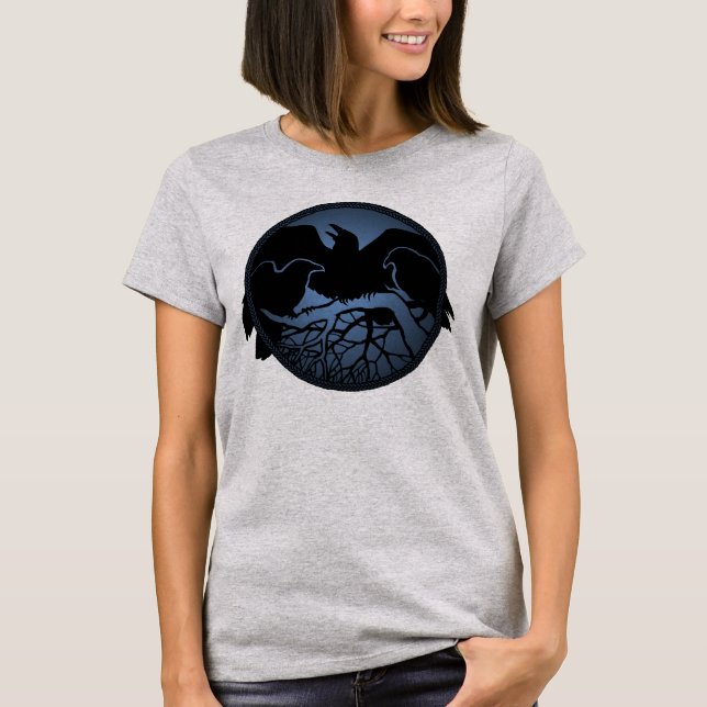 Camisas de Arte em Corrente Feminina/Aranha Raven (Frente)