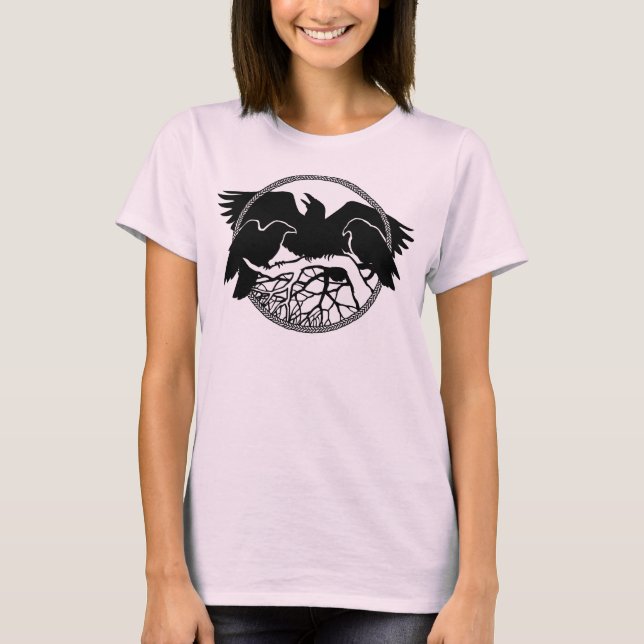 Camisas de Arte em Corrente Mulheres Corvos/Láteas (Frente)