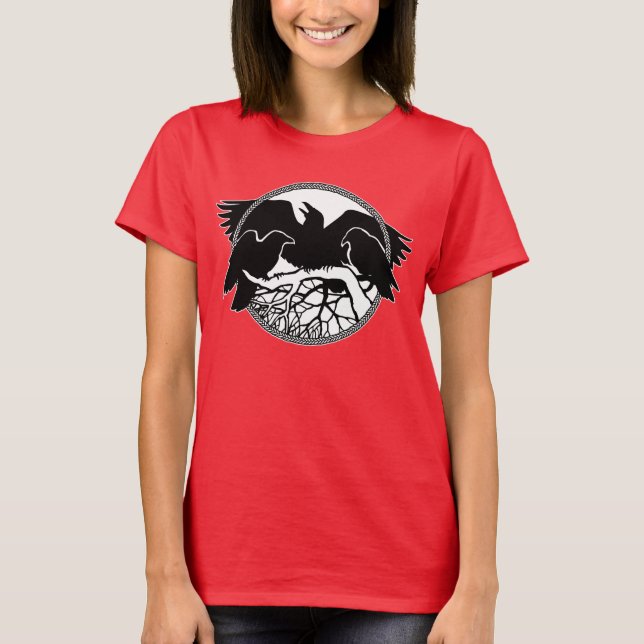 Camisas de Arte em Corrente Mulheres Corvos/Láteas (Frente)