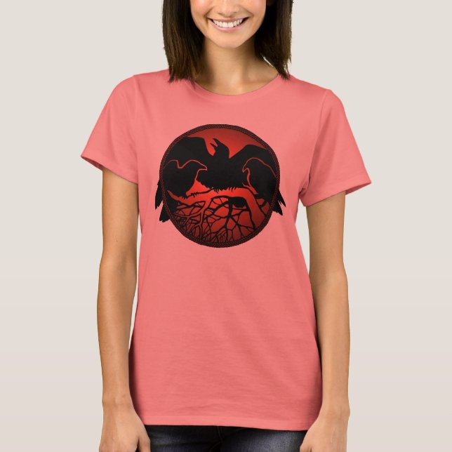 Camisas de Arte em Corvo de Mulheres (Frente)