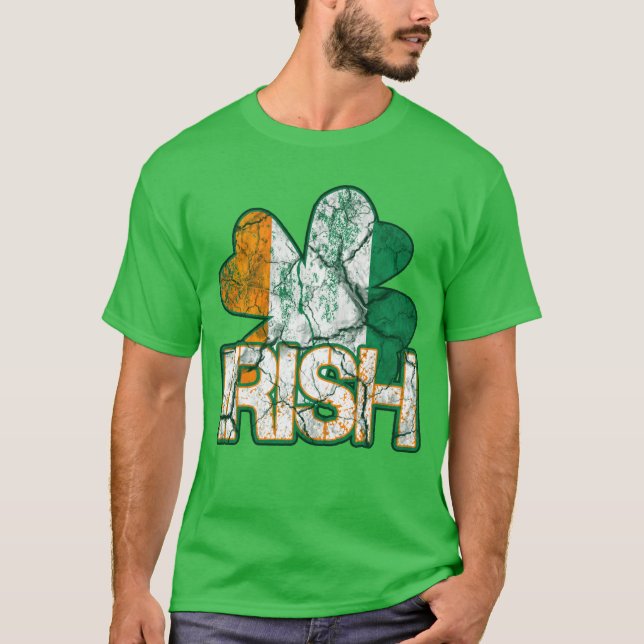 Camisas De Bandeira De Shamrock Irlandês (Em Color (Frente)