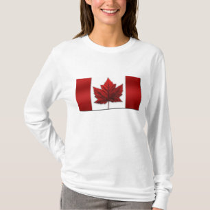 Camisas de bandeiras do Canadá feminino Camisa de