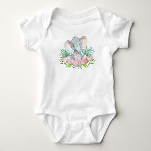 Camisas de Bebê Elefante Menina (Frente)