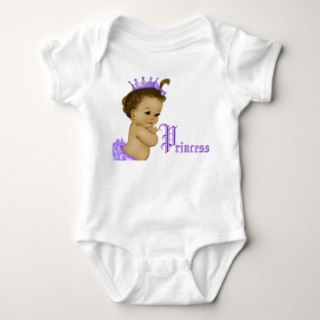 Camisas de Bebê Menina Afro-Americana Princesa Rox (Frente)