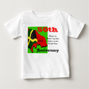 Camisas de bebês do 50º aniversário da Jamaica