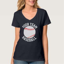 Camisas de beisebol femininas com nome da equipe p