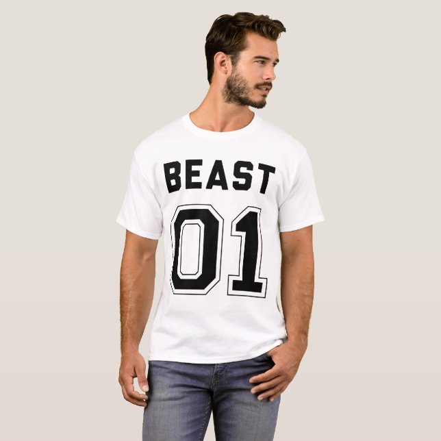 Camisas de beleza e casal correspondentes à besta (Frente Completa)