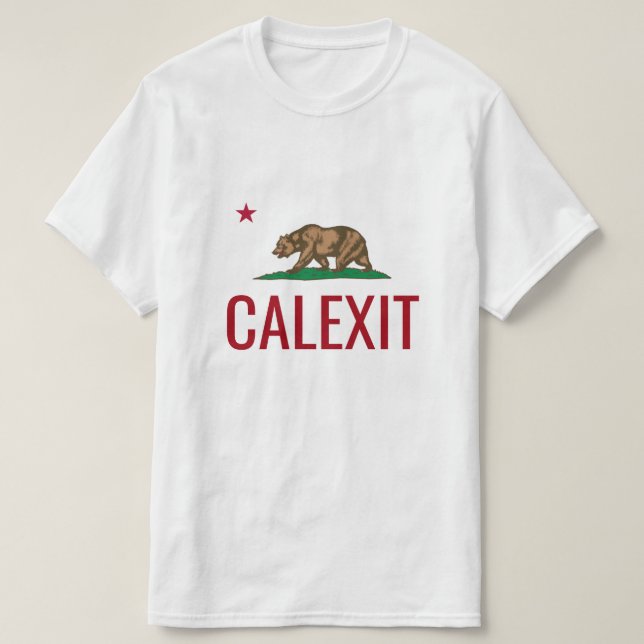 Camisas de CALEXIT com a bandeira do estado da (Frente do Design)