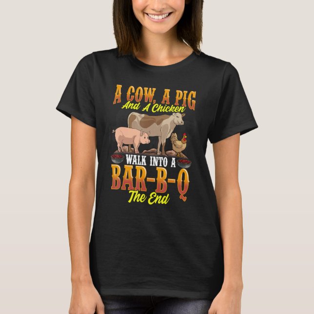 Camisas De CHURRASCO Engraçadas Para Porcos De Vac (Frente)