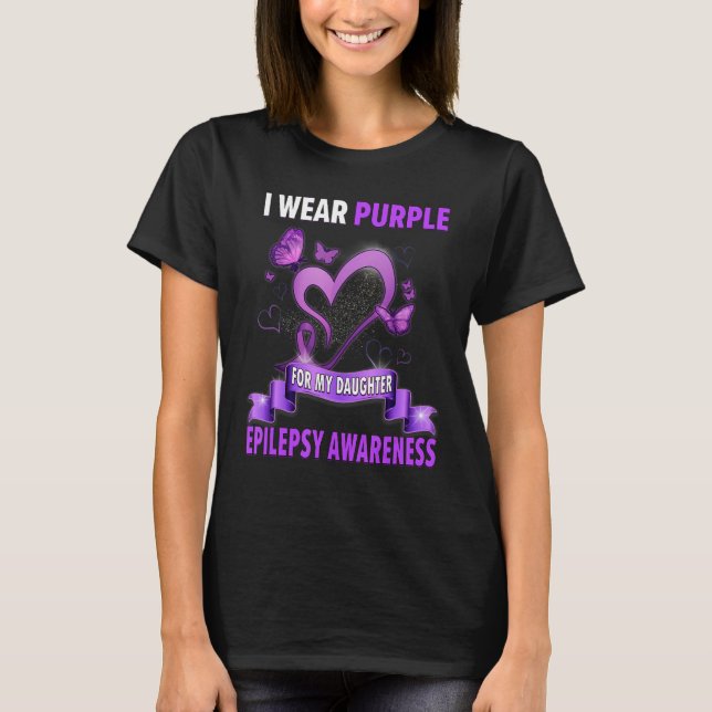 Camisas De Consciência Epilepsia Eu Visto Roxo Par (Frente)