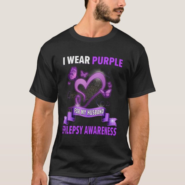 Camisas De Consciência Epilepsia Eu Visto Roxo Par (Frente)