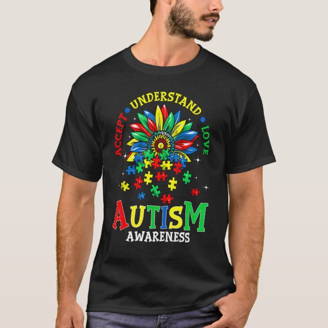 Camisas de Conscientização do Autismo Aceite Enten (Frente)