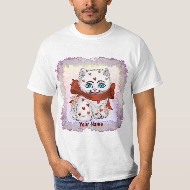 Camisas de coração de gatos (Frente)