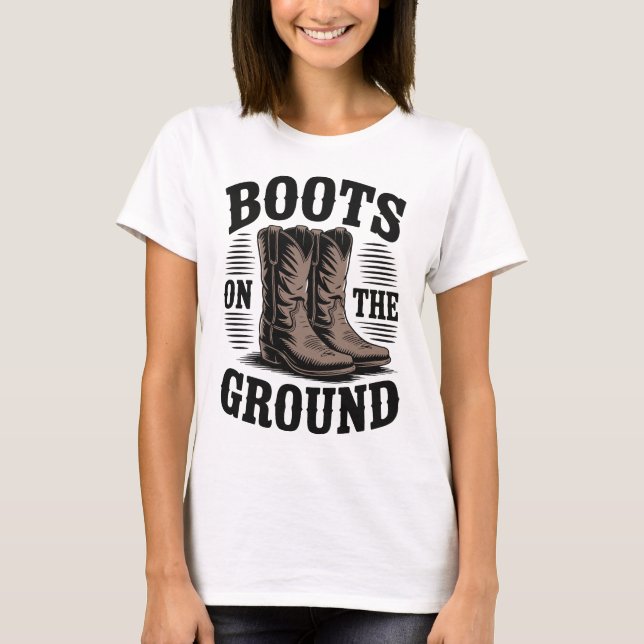 Camisas de Cowboy Ocidental – Botas no Chão (Frente)