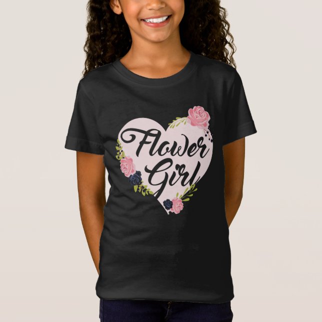 Camisas de Criança Menina de Flores Dama de Honra  (Frente)