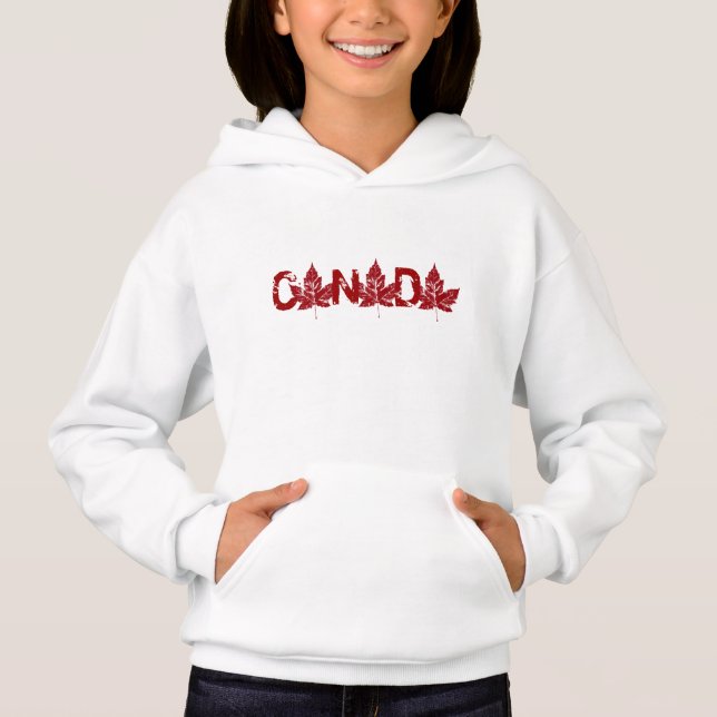 Camisas de crianças do Canadá Hoodie Canada Souven (Frente)