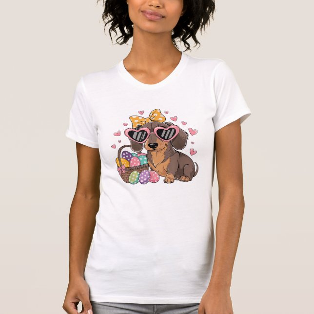 Camisas de Dachshund Fofo de Páscoa (Frente)