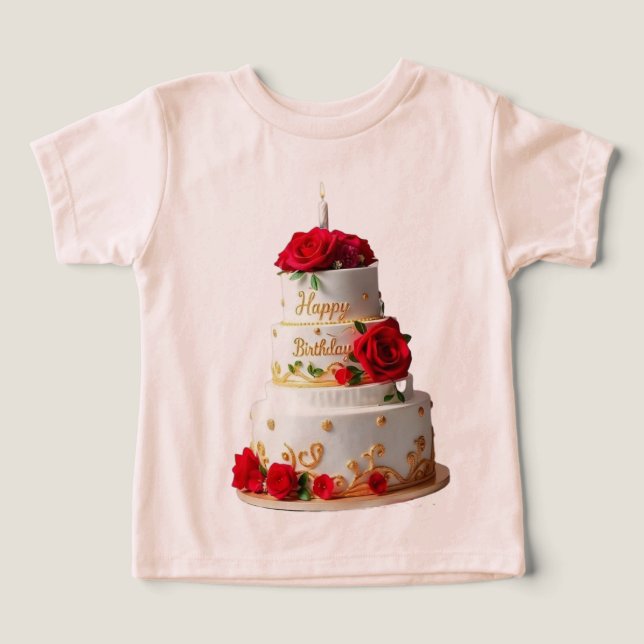 Camisas de design de Bolo de Aniversário (Design frontal)