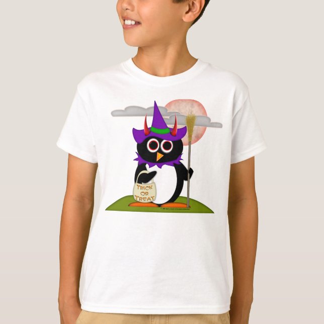 Camisas de Dia das Bruxas mau Penguin™ (Frente)