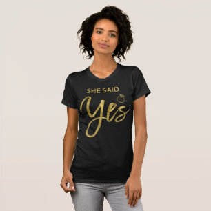 Camisas De Festa de solteira De Efeito Dourado Ela