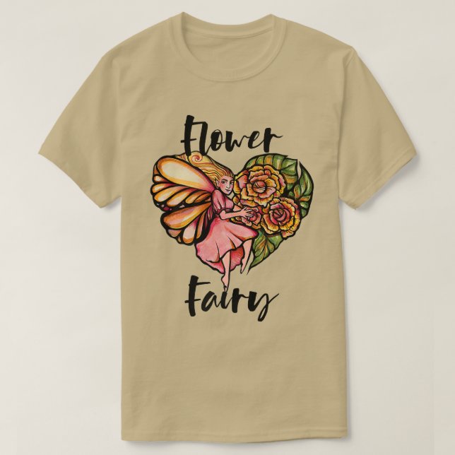 Camisas de flores de jardineiro de fadaT-shirt (Frente do Design)