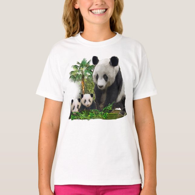Camisas de garotas Panda Bears (Frente)
