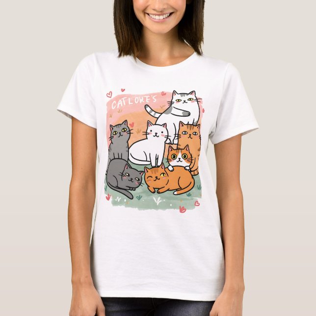 Camisas de gato giro para mulheres (Frente)