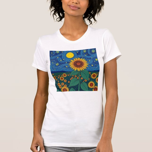 Camisas de girassol, de uso feminino (Frente)