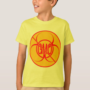 Camisas de GMO do perigo do t-shirt de nenhum