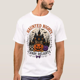 Camisas de Halloween Noites Assombradas e Delícias