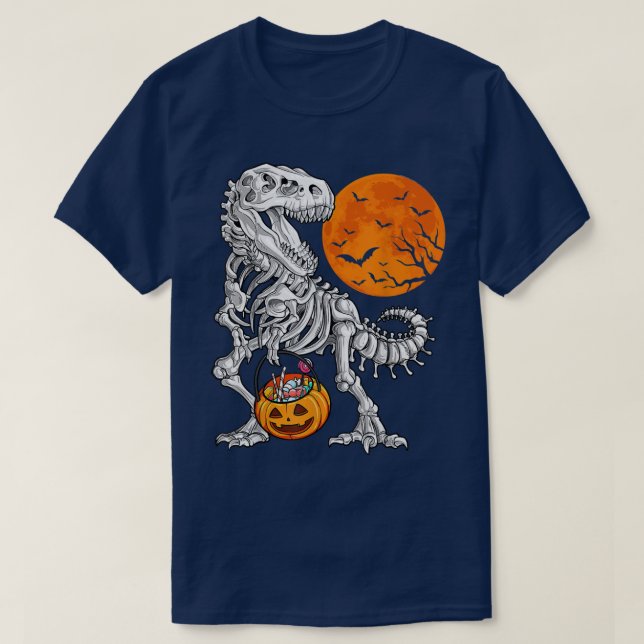 Camisas de Halloween para Meninos Dinossauro Esque (Frente do Design)