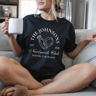 Camisas de lua de mel personalizadas do Newlyweds 