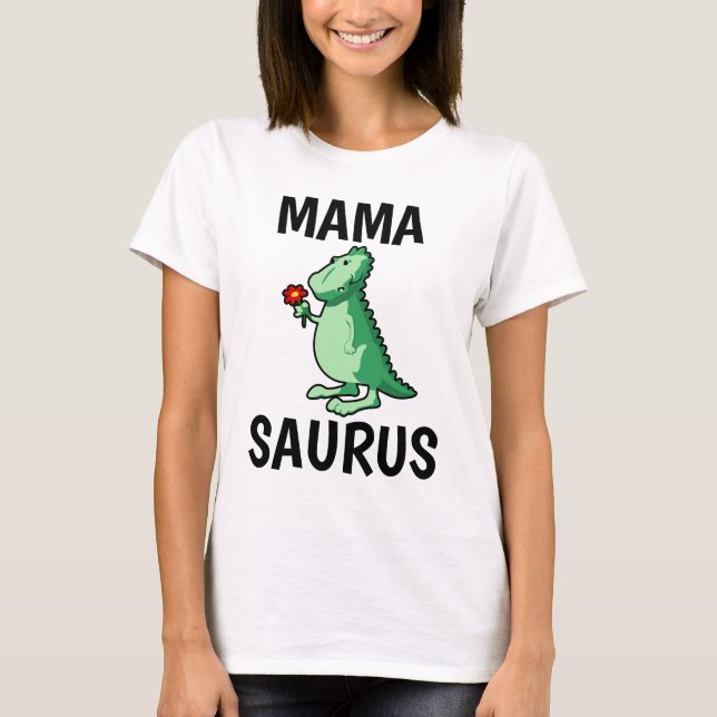 Camisas de Maternidade Engraçadas, MAMA SAURUS (Frente)