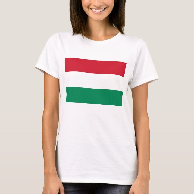 Camisas de mulheres com bandeira da Hungria (Frente)