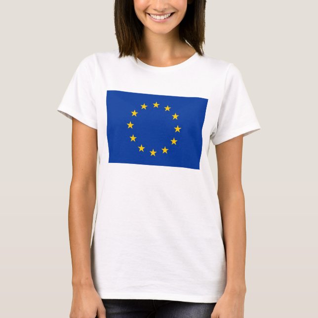 Camisas de mulheres com bandeira da União Europeia (Frente)