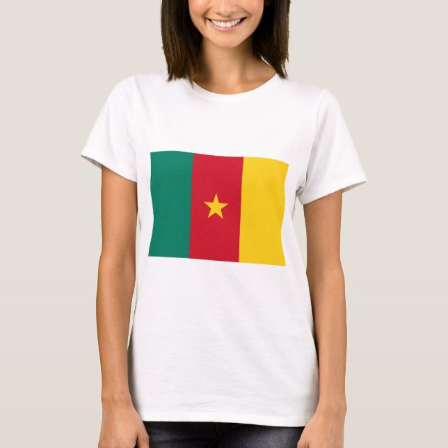 Camisas de mulheres com bandeira dos Camarões (Frente)
